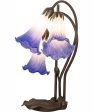 16  High Blue White Pond Lily Tiffany Pond Lily 3 Light Accent Lamp on Sale