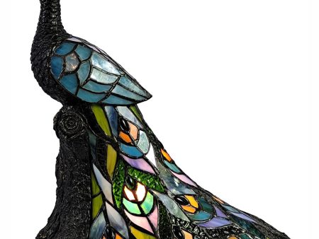 Galana Turquoise Peacock Tiffany Accent Lamp Discount