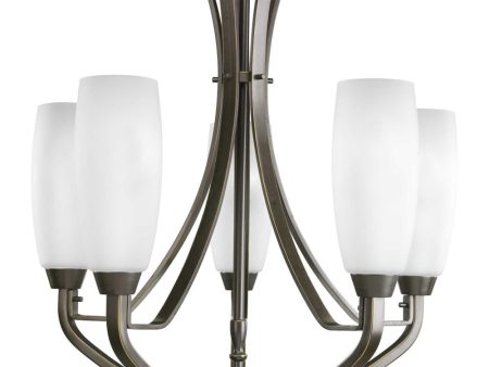 Wisten 5-Light Etched Glass Modern Chandelier Light Antique Bronze Online