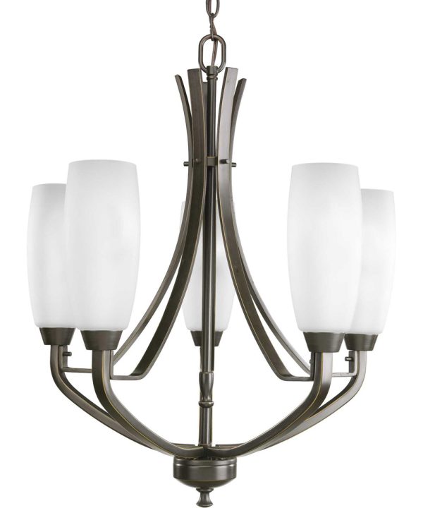 Wisten 5-Light Etched Glass Modern Chandelier Light Antique Bronze Online