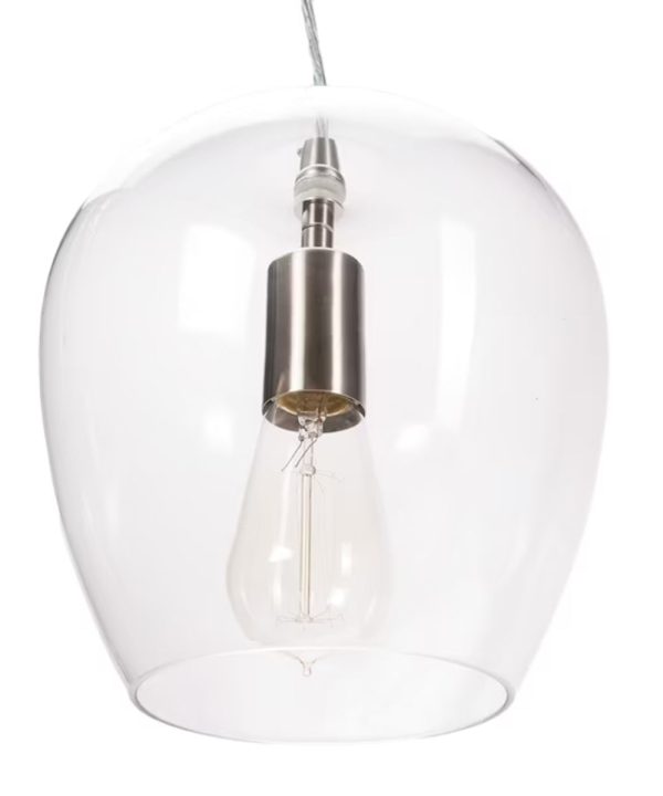 Allen + Roth 8 W 1-Light Bell Mini Pendant Light Fixture by Kichler Brushed Nickel with Clear Glass Shade Finish For Cheap