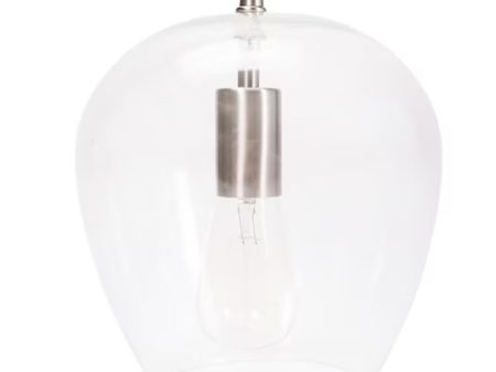 Allen + Roth 8 W 1-Light Bell Mini Pendant Light Fixture by Kichler Brushed Nickel with Clear Glass Shade Finish For Cheap