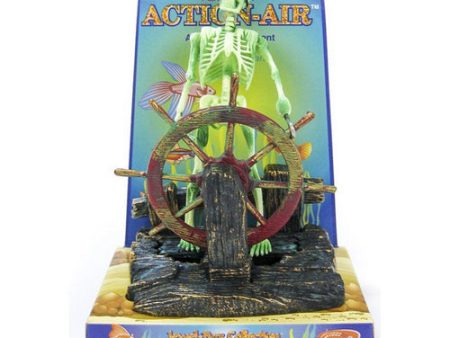 Action Aerating Skeleton & Wheel 5  Tall by Penn Plax Online Sale